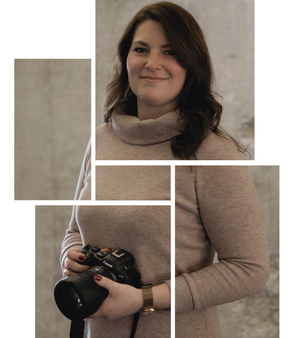 Thara Köster mit Canon Kamera in der Hand.